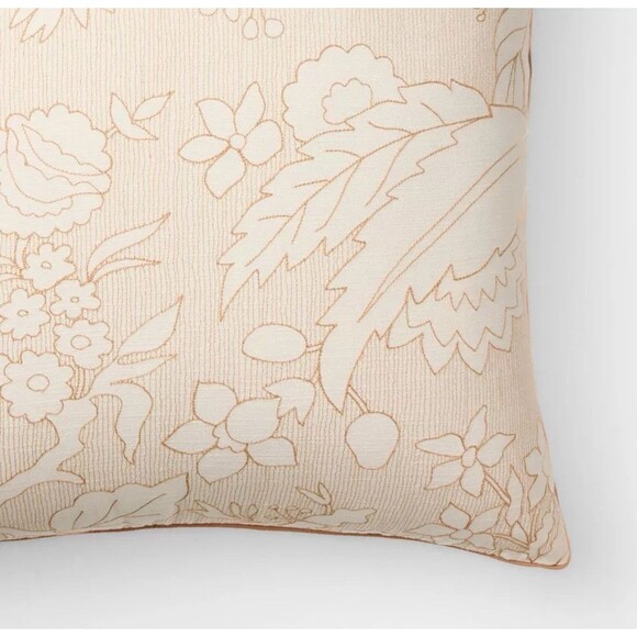 Oversized Square Reverse Embroidered Floral Pillow Orange or Cream - Threshold - Picture 3 of 6